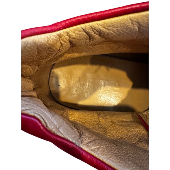 Beta Red Leather High-Top Sneakers Size 40 US Women's 9 Casual Comfort Shoes - Picture 3 of 9